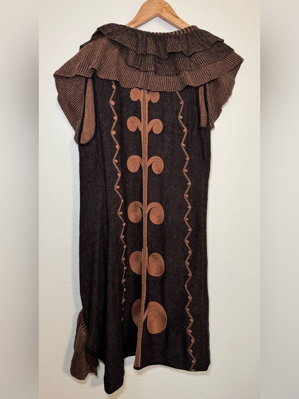 NIC+ZOE Ruffled Knit Duster Vest small - Picture 4 of 8